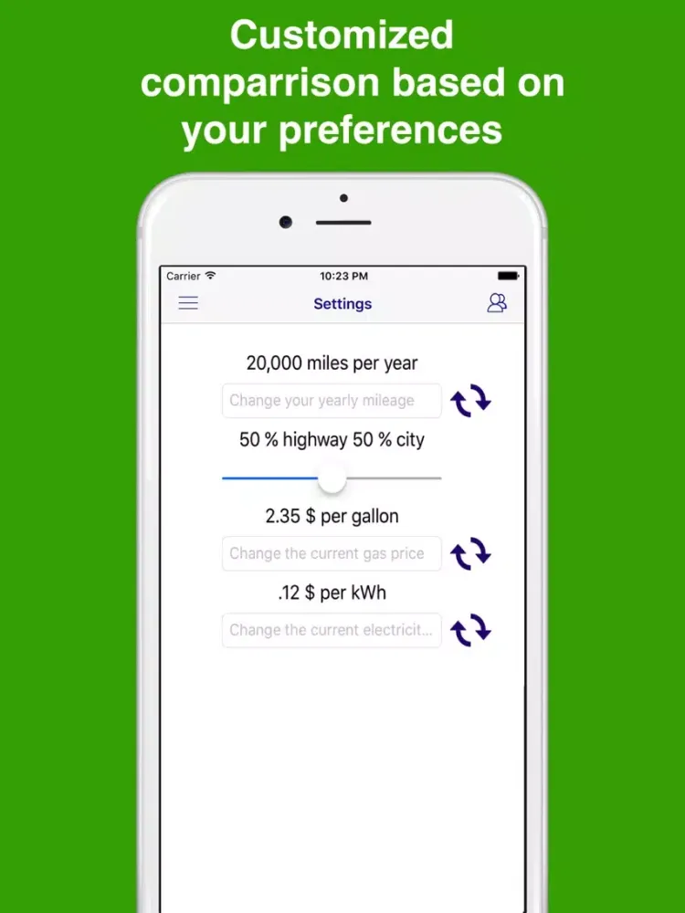 Compare Electric Cars iPad 應用截圖