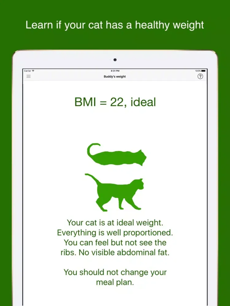 Скриншоты Fit Cat, the feline BMI and feeding tool iPad 