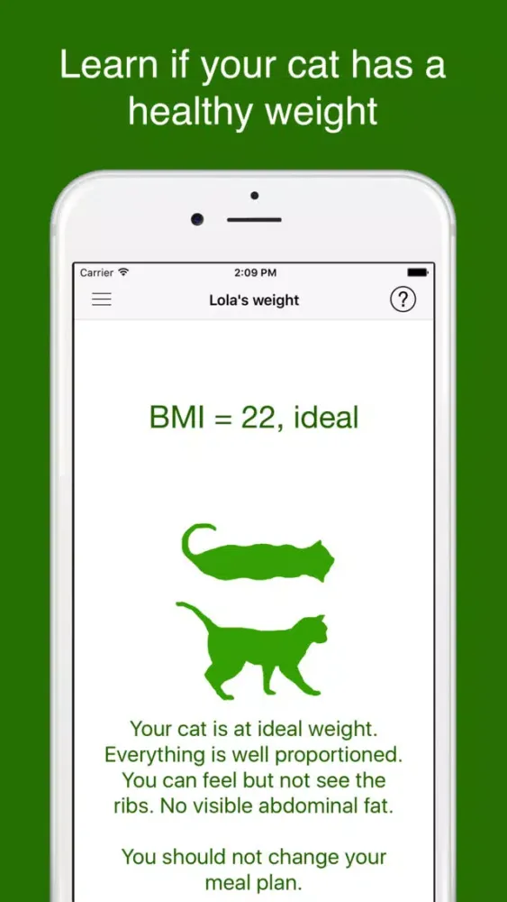 Скриншоты Fit Cat, the feline BMI and feeding tool