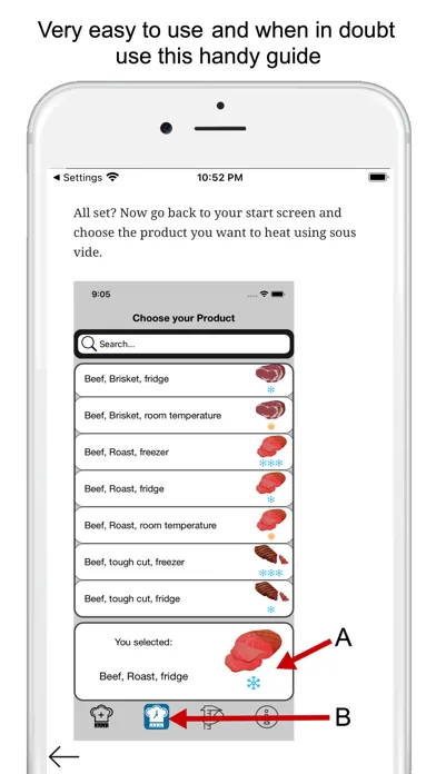 Capturas de tela do Sous Vide Timing Ruler