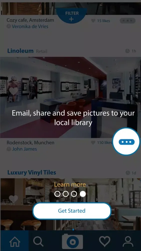 Tangkapan skrin Forbo Pinboard