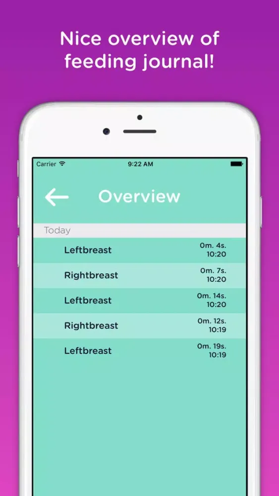 BabyMilk - a journal for breastfeeding স্ক্রিনশট
