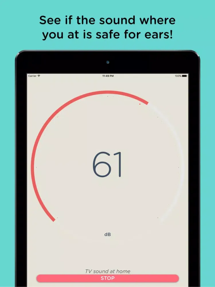 Tangkapan skrin dB. Noise Monitor! iPad 