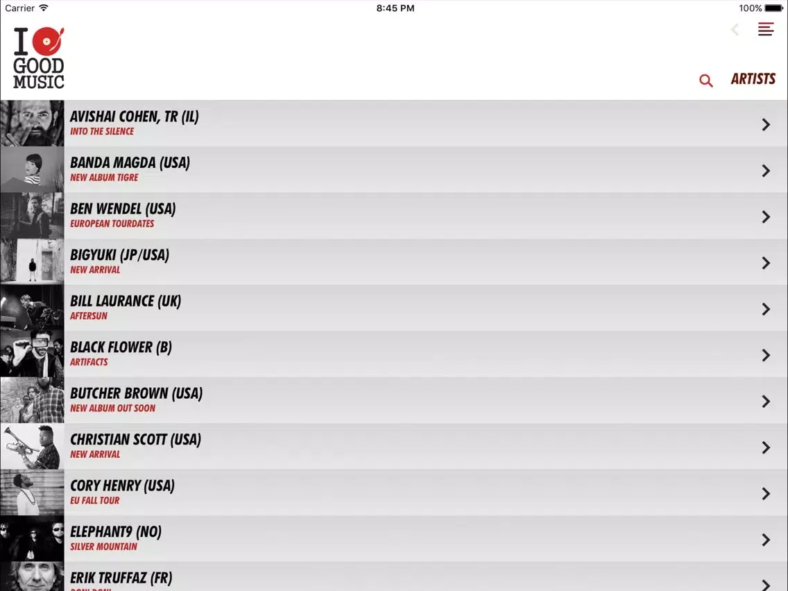 Good Music Company iPad  Screenshots