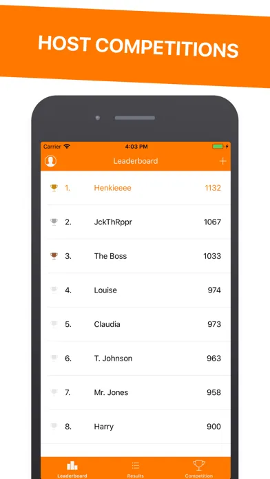 Zrzuty ekranu KeepScore - Competitions