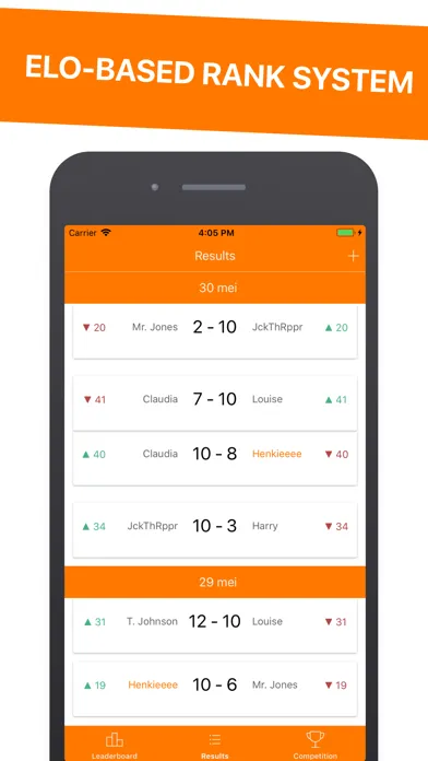 Zrzuty ekranu KeepScore - Competitions