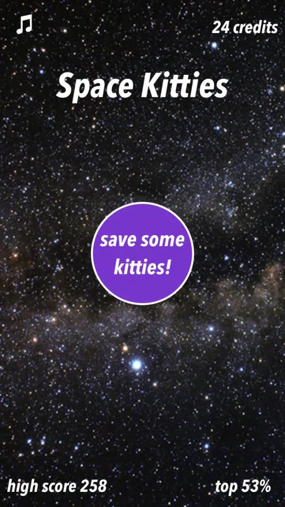 Space Kitties - funny game that makes you save kittens by tapping 스크린샷