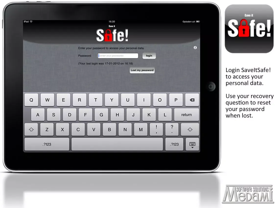 Captures d'écran de SaveItSafe! iPad 