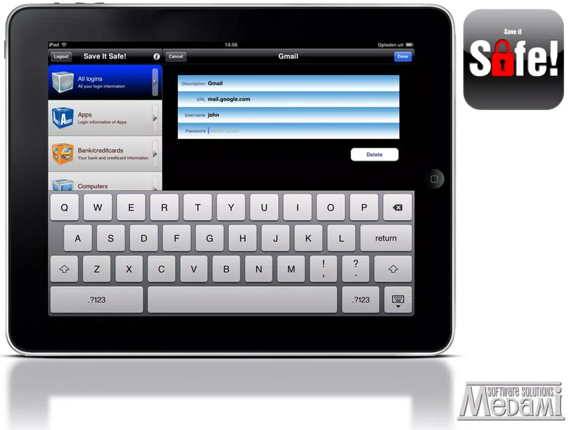 Captures d'écran de SaveItSafe! iPad 