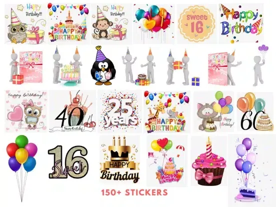 Capturas de pantalla de Happy Birthday Stickers iPad 