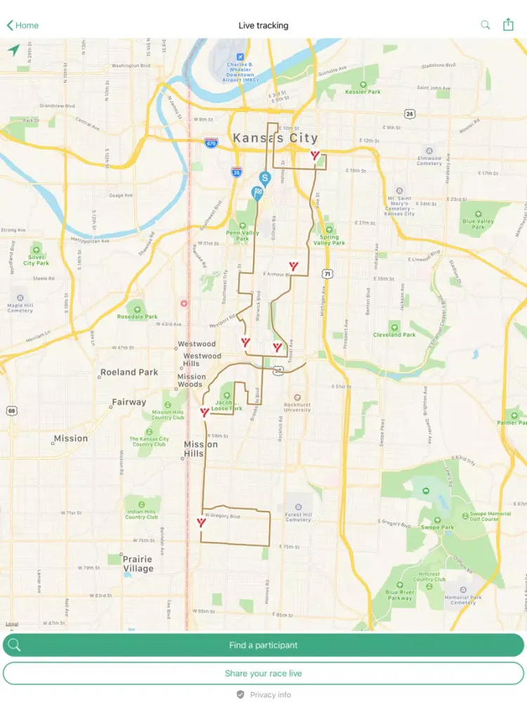 Capturas de pantalla de Garmin Kansas City Marathon iPad 
