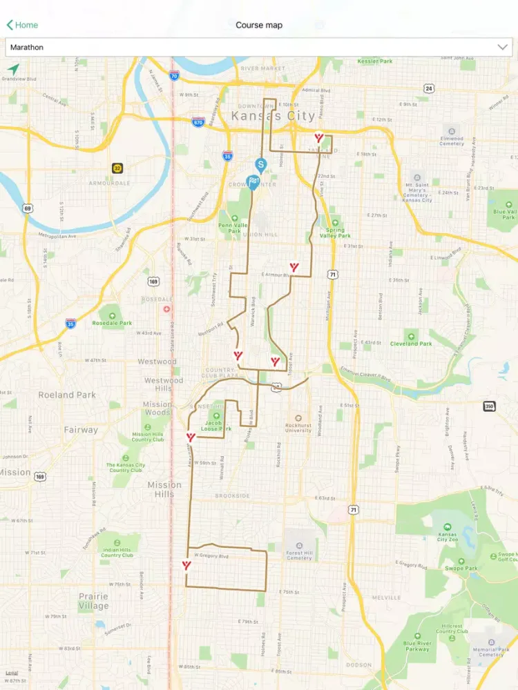 Capturas de pantalla de Garmin Kansas City Marathon iPad 