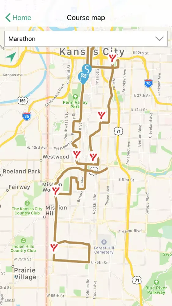 Capturas de pantalla de Garmin Kansas City Marathon