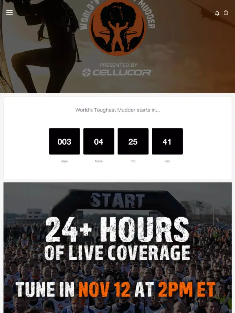 Capturas de tela do World's Toughest Mudder 2016 iPad 