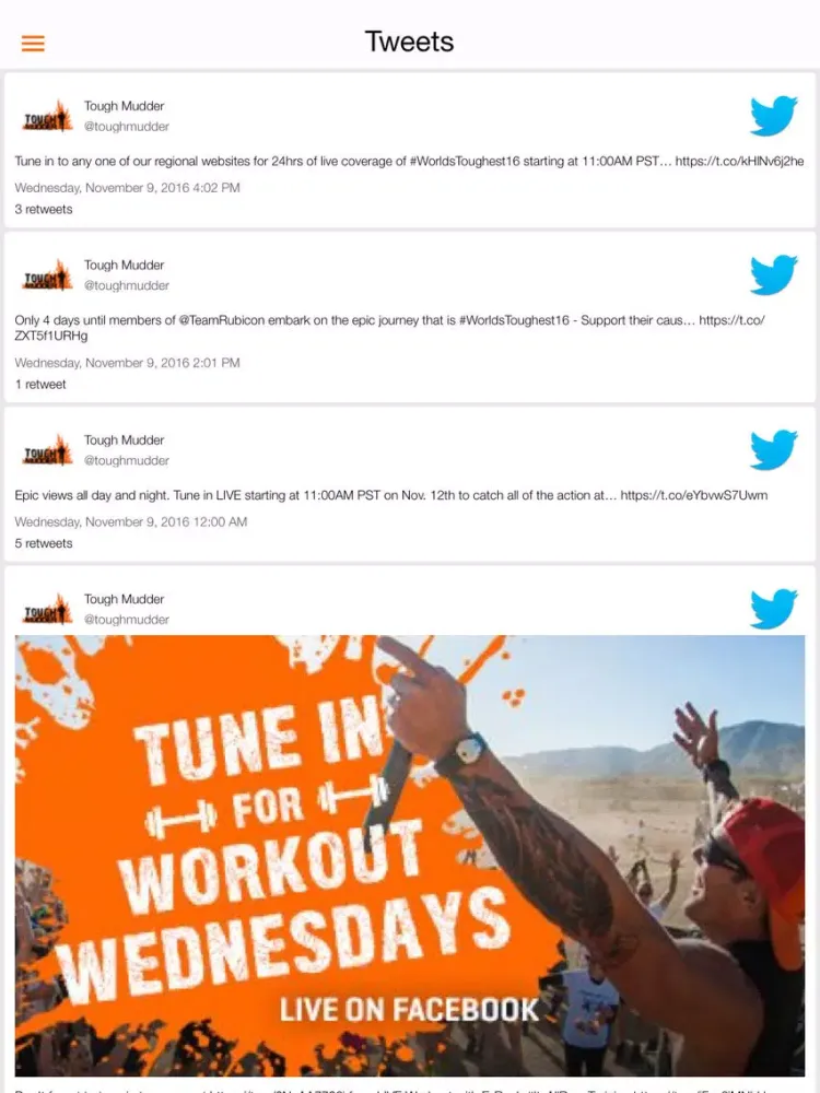 Capturas de tela do World's Toughest Mudder 2016 iPad 