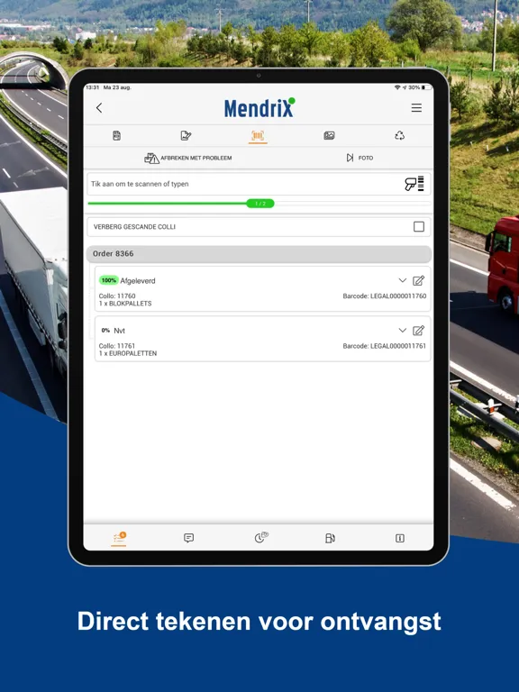 Tangkapan skrin MendriX Mobile iPad 