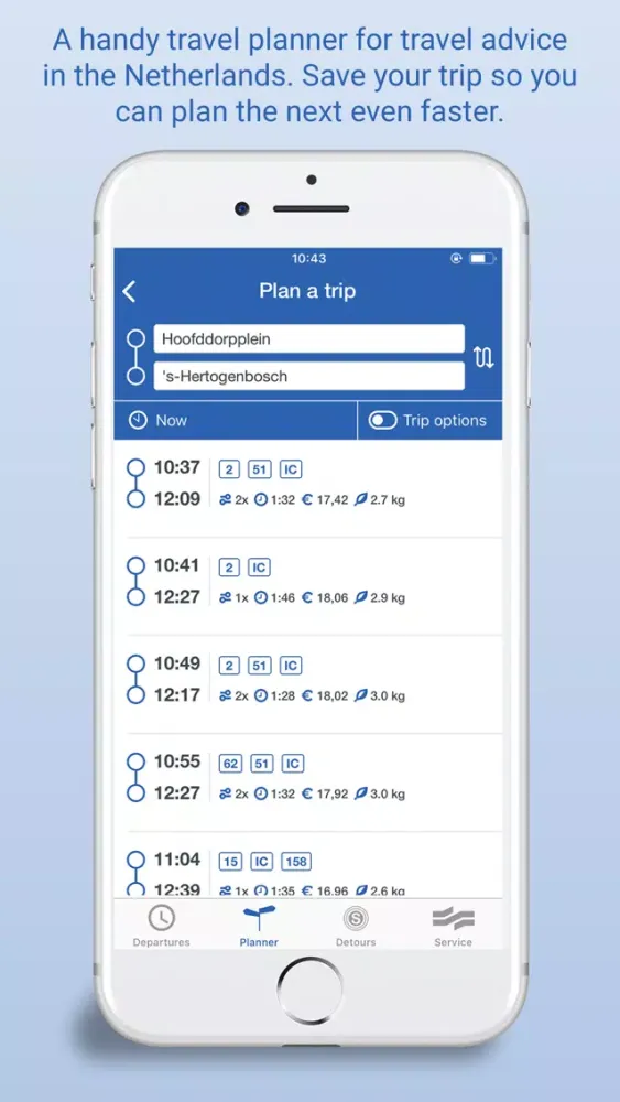 Ảnh chụp màn hình của GVB travel information
