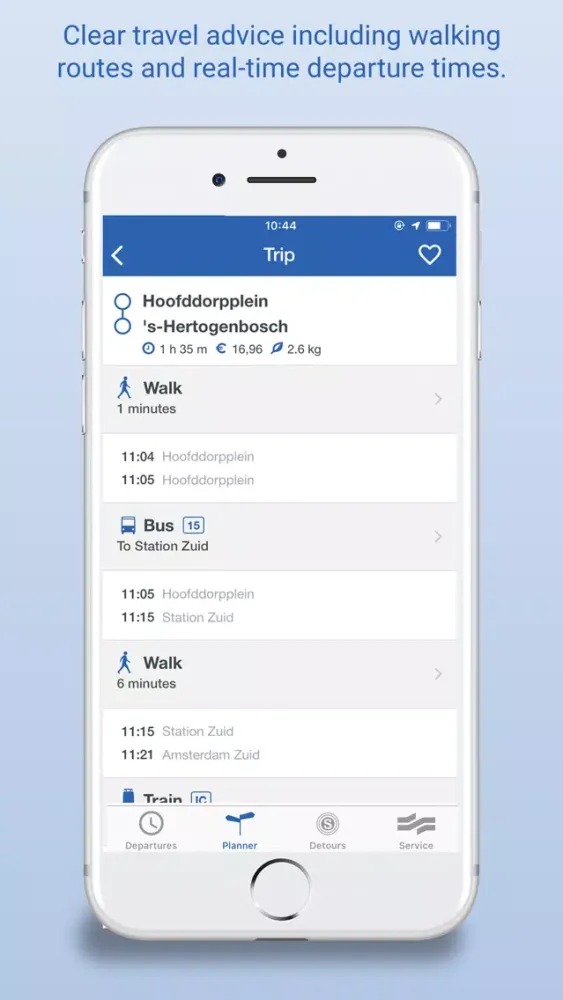 Ảnh chụp màn hình của GVB travel information