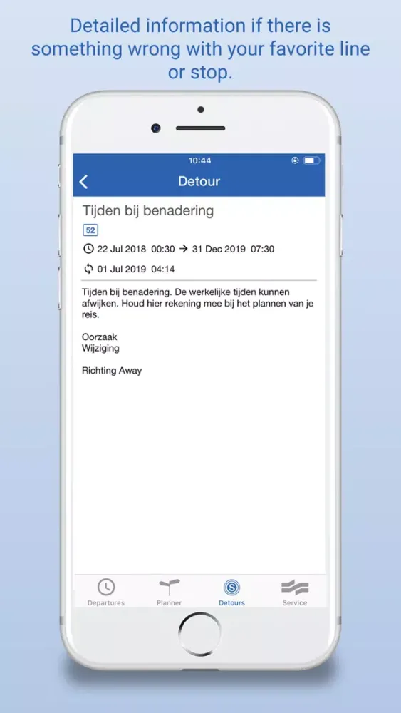 Ảnh chụp màn hình của GVB travel information