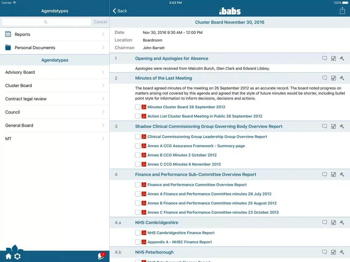 Zrzuty ekranu iBabs for MaaS360 iPad 