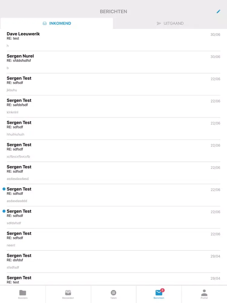 Capturas de tela do Post Advies iPad 