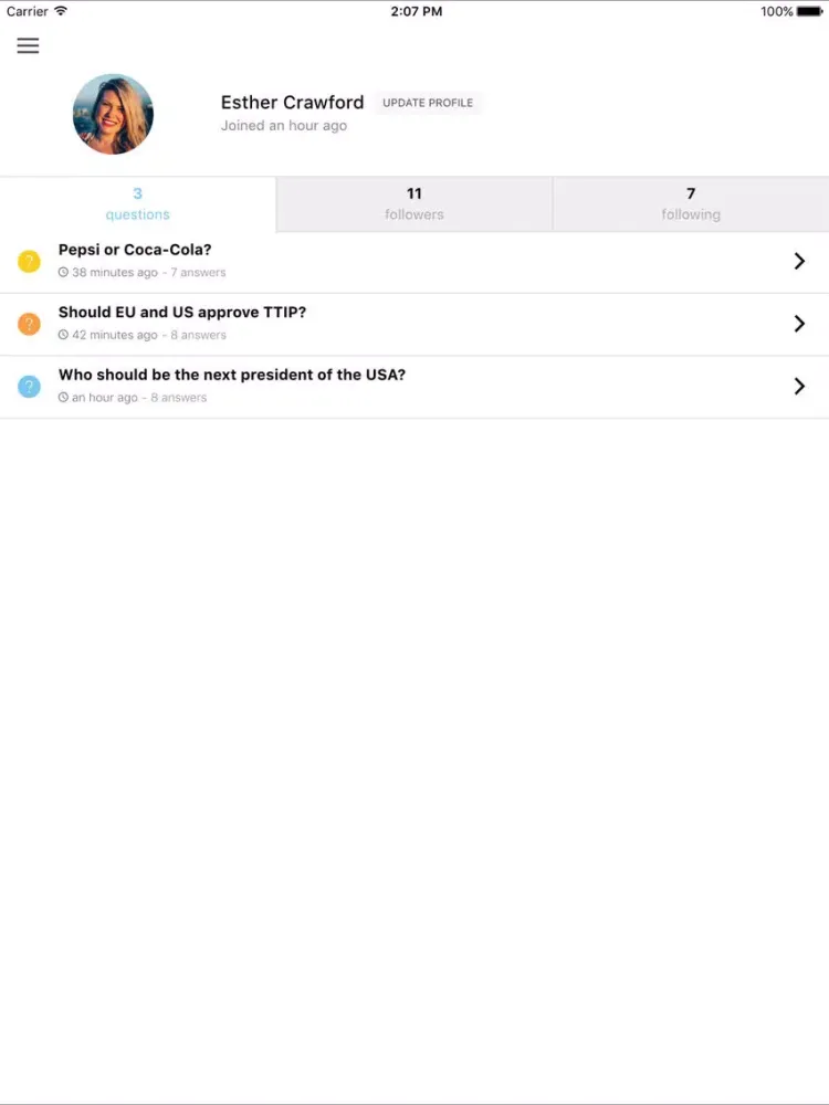 Involve - Social Polling iPad  স্ক্রিনশট