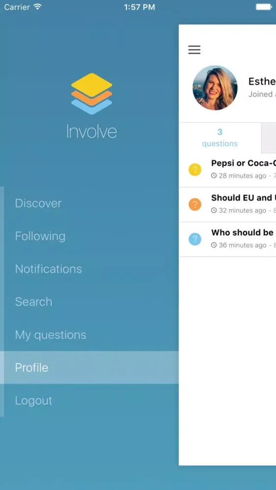 Involve - Social Polling স্ক্রিনশট
