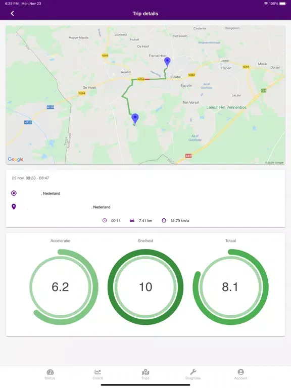 Tangkapan skrin de Goudse Connected Car iPad 