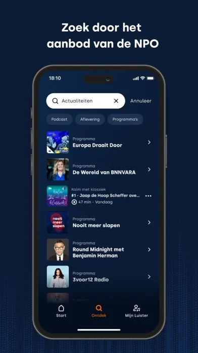 NPO Luister Screenshots