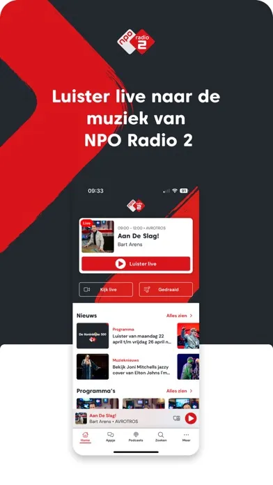 Capturas de tela do NPO Radio 2