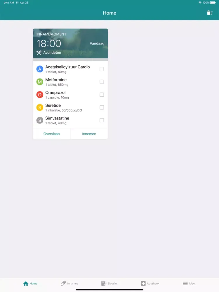 Medicijnwekkers met MedApp iPad  Ekran Görüntüleri