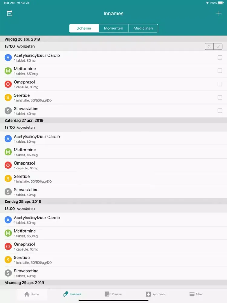 Medicijnwekkers met MedApp iPad  Ekran Görüntüleri