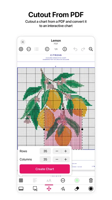 Captures d'écran de Cross Stitch Chart