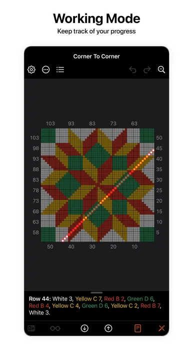 Tangkapan skrin Knitting Chart