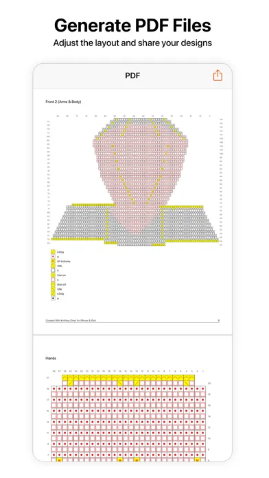 Tangkapan skrin Knitting Chart