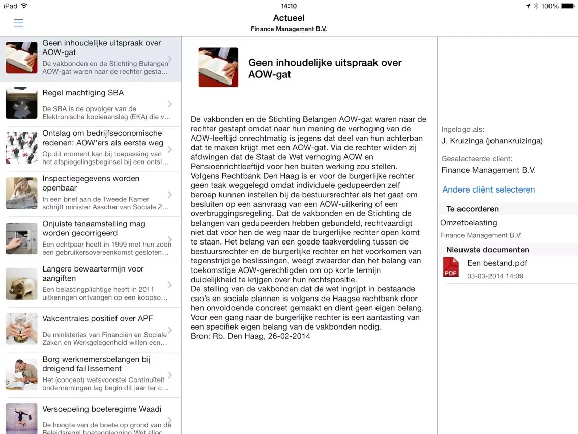 Rijkse Connect iPad  Screenshots