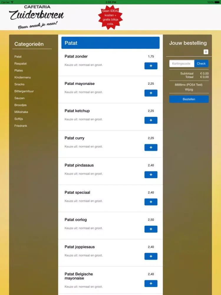 Ảnh chụp màn hình của Cafetaria Zuiderburen iPad 