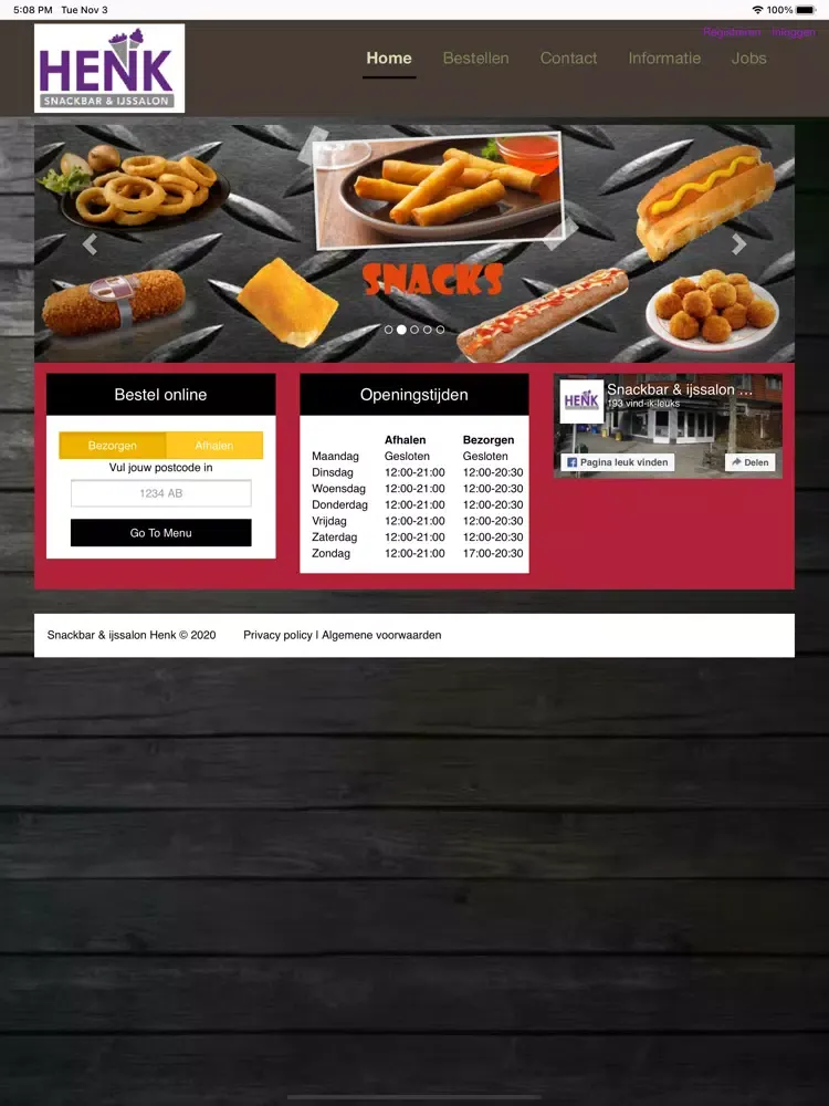 Capturas de pantalla de Snackbar en ijssalon Henk iPad 