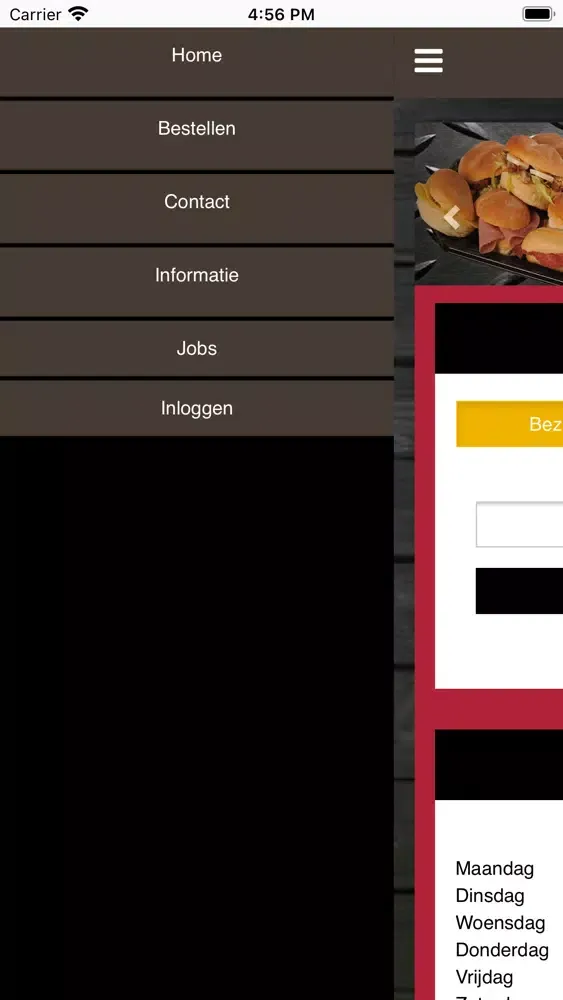 Capturas de pantalla de Snackbar en ijssalon Henk