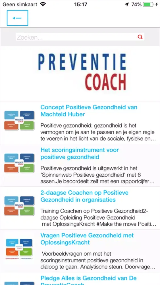 Capturas de tela do PreventieCoach Positieve Arbo