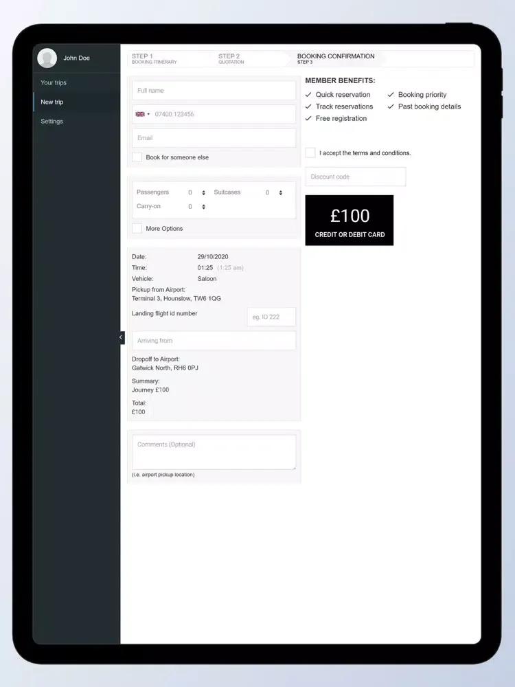 PRIMO Taxicentrale iPad  Screenshots