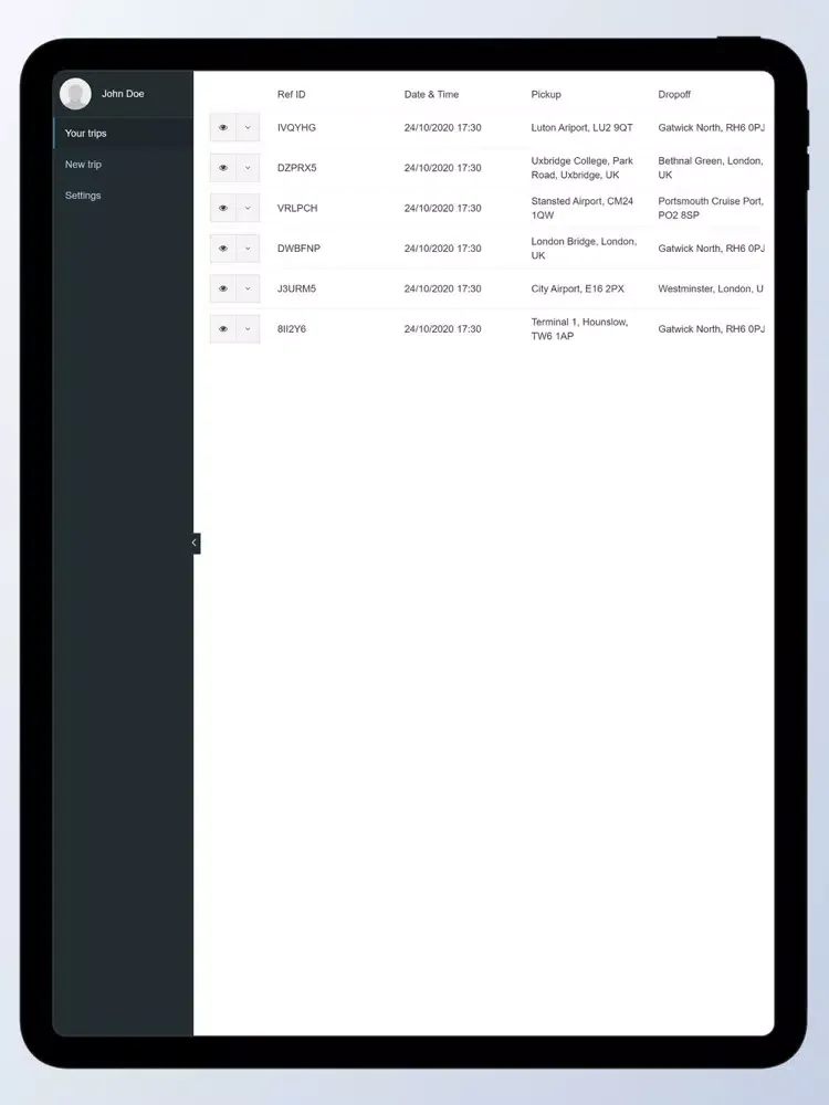 PRIMO Taxicentrale iPad  Screenshots