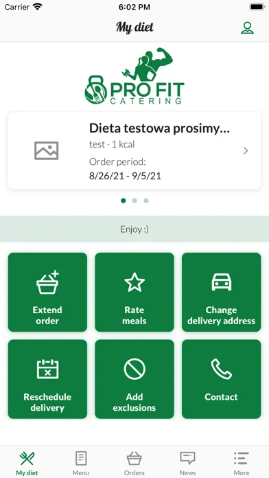 Ảnh chụp màn hình của ProFit Catering
