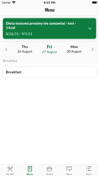 Ảnh chụp màn hình của ProFit Catering
