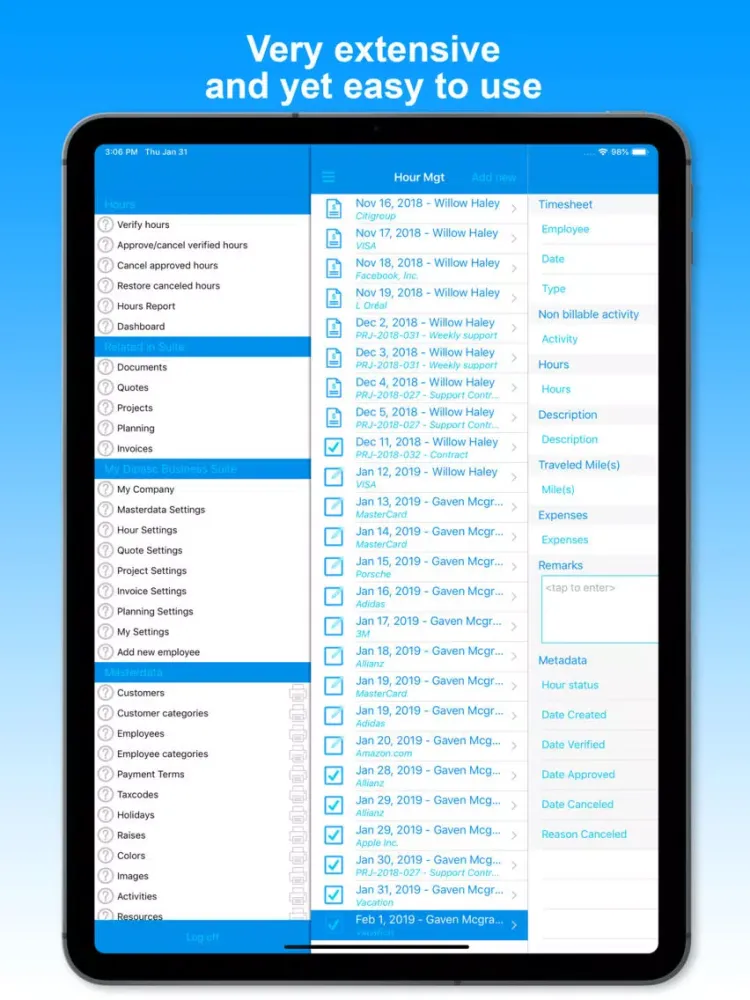 Zrzuty ekranu Dipasc - Hour Management iPad 