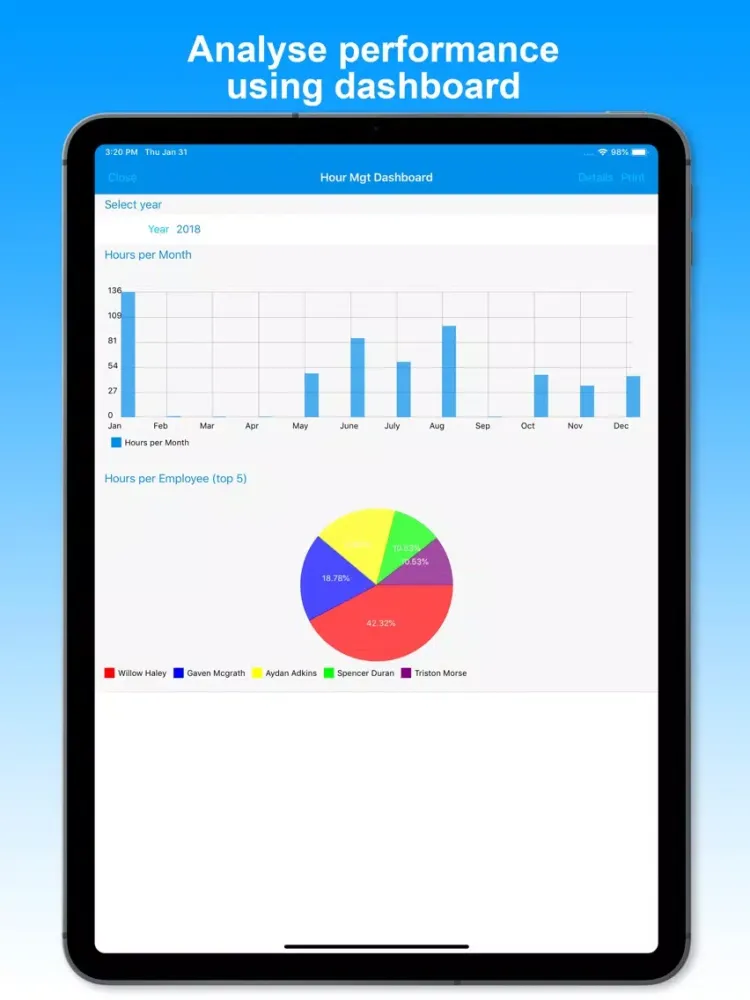 Zrzuty ekranu Dipasc - Hour Management iPad 
