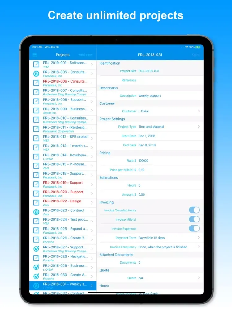 Скриншоты Dipasc - Projects iPad 