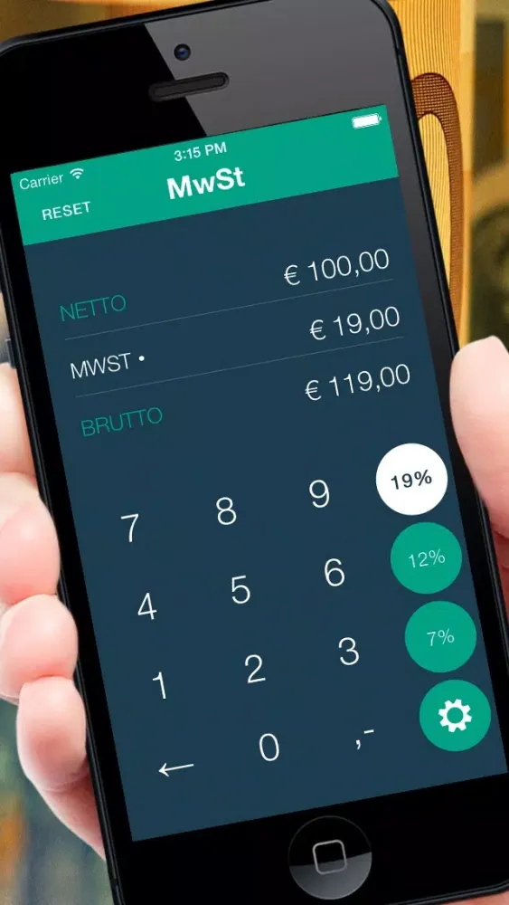Ảnh chụp màn hình của MwSt.-Rechner - App von Quizzicals und Spark.ID
