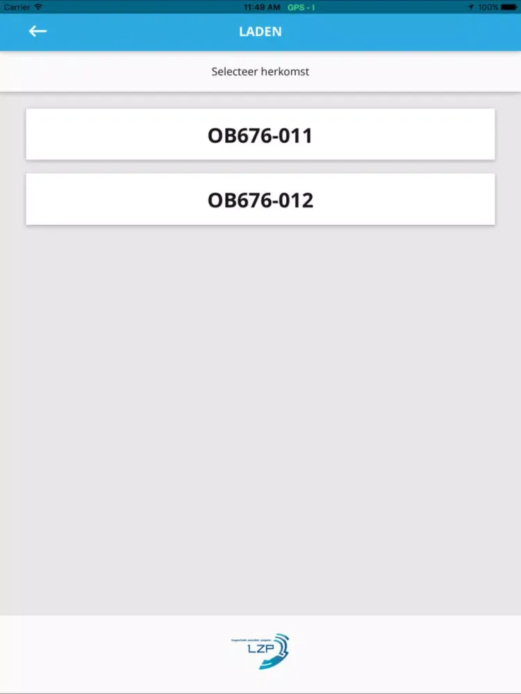 Tangkapan layar AW Groep - LZP iPad 