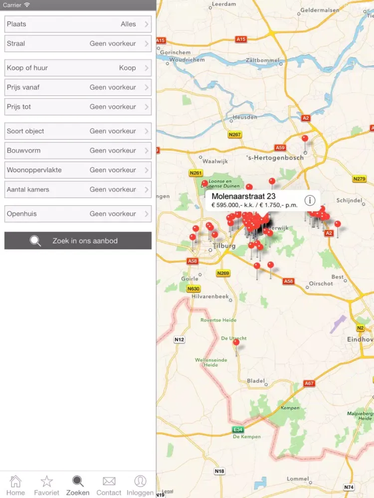 Domicilie Makelaars iPad  Screenshots